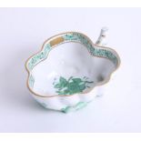 A Herend, Hungarian hand painted porcelain leaf dish.