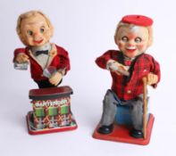 Two Rosko tinplate Japanese mechanical toys, 'Bartender' and 'McGregor'.