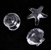 Swarovski Crystal, shells and a starfish. (3)