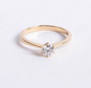 An 18ct gold and diamond solitaire ring approx 0.50ct, size M.