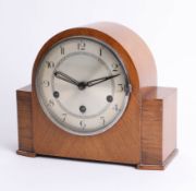 A Haller walnut cased mantle clock, circa 1930/40.