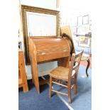 Childs tambour front desk and chair.