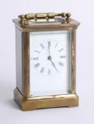 A small brass carriage clock, 11cm.