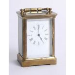 A small brass carriage clock, 11cm.