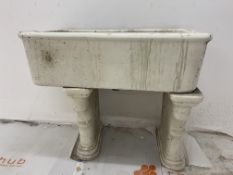 A butlers Belfast Sink and stand, previously from the old Plymouth City Museum, height 78cm, width