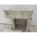 A butlers Belfast Sink and stand, previously from the old Plymouth City Museum, height 78cm, width