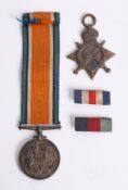 A Great War medal awarded to Pte A.Smale Devon regiment 3458 and a Great War star awarded to W.T.