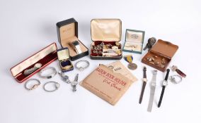Various items including costume jewellery, some ladies watches, a war medal, Seiko watch, other