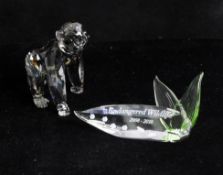 Swarovski Crystal, 'SCS' gorilla and 'Endangered Wildlife 2008-2010' title plaque.