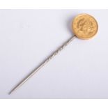 1853 US one dollar gold tie pin.