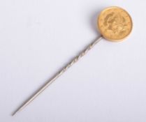 1853 US one dollar gold tie pin.