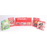 Thirty-two advertising diecast cars, including twenty-five 'Coca Cola', five '7-Up' and two '