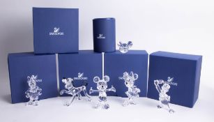 Swarovski Crystal, Disney Showcase Collection, SCS, comprising Donald Duck, Mickey Mouse, Minnie