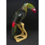 Swarovski Crystal, ' Black Diamond Toucan', condition as new, on a maple wood stand, complete with