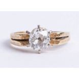 A 18ct gold and diamond ring approx. 1.00ct, size M.