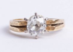 A 18ct gold and diamond ring approx. 1.00ct, size M.
