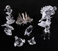 Swarovski Crystal, sea life figures including a lionfish, a dolphin etc. (8)