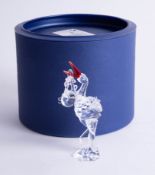 Swarovski Crystal, stork with baby in a basket.