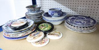 A quantity of 19th century and later plates and other chinawares.