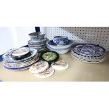 A quantity of 19th century and later plates and other chinawares.