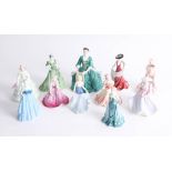 Collection of porcelain figurines including Royal Doulton HN2220 together with ten various