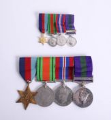 Four WWII medals awarded to Act. Senior Sister A.E.Badger. P.N. RAF.NS together with miniature's