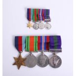 Four WWII medals awarded to Act. Senior Sister A.E.Badger. P.N. RAF.NS together with miniature's