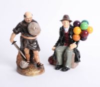 Royal Doulton figure 'Fryer Tuck' HN2143 together with HN1954 'The Balloon Man' (2).