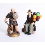 Royal Doulton figure 'Fryer Tuck' HN2143 together with HN1954 'The Balloon Man' (2).