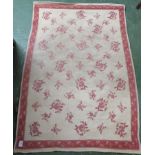 LAURA ASHLEY BEIGE GROUND FLORAL PATTERN FLOOR RUG