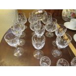 SIX STUART CRYSTAL BRANDY GLASSES, SIX STUART CRYSTAL WINE GLASSES, SIX STUART CRYSTAL PORT GLASSES,