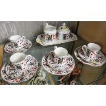 QUEENS CHINA 'CUT FOR COFFEE' PART COFFEE SET DECORATED WITH PLAYING CARDS
