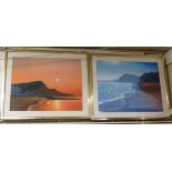 PRINT OF SIDMOUTH BEACH AFTER MAURICE BISHOP, AND ONE OTHER PRINT OF SIDMOUTH BEACH AT SUNSET,