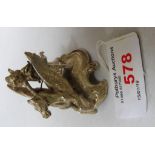 FOREIGN SILVER MODEL OF CUPID RIDING ON WINGED HORSE ON SCROLLED BASE, HEIGHT 5CM, 1.5OZT, CHESTER