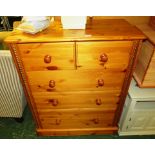 PINEOLOGY HONEY PINE CHEST OF TWO SHORT OVER THREE LONG DRAWERS