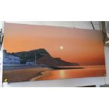 REPRODUCTION FRAMELESS CANVAS PRINT OF SIDMOUTH BEACH