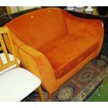 ASHWOOD CHELSEA SNUGGLER ARMCHAIR IN TANGERINE SUEDE EFFECT UPHOLSTERY