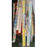 SELECTION OF ROLLED MAPS AND PAPER