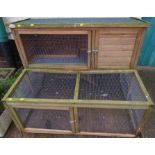 LIBERTA TWO TIER WOODEN OUTDOOR RABBIT / GUINEA PIG HUTCH WITH RAMP AND RUN