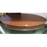 CONTEMPORARY WOOD VENEERED SINGLE DRAWER OVAL OCCASIONAL TABLE