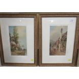 TWO FRAMED AND MOUNTED PRINTS AFTER W. H. SWEET - 'THE SHIP INN' AND COUNTRY ROAD