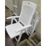 PAIR OF AQUARIUS WHITE PLASTIC FOLDING GARDEN CHAIRS