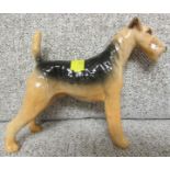 BESWICK WIRE HAIRED TERRIER CHAMPION TALAVERA ROMULUS, BROWN / BLACK, HEIGHT 14CM