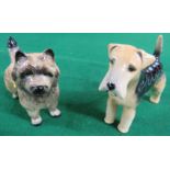 TWO BESWICK DOGS - CAIRN TERRIER (HEIGHT 7CM) AND LAKELAND TERRIER (8CM)