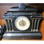 SLATE CASED CHIMING MANTLE CLOCK