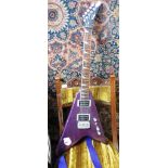 VINTAGE METAL AXXE PURPLE ELECTRIC GUITAR (A/F)