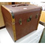 VINTAGE WOOD BANDED TRUNK