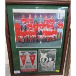 FRAMED LIMITED EDITION PHOTOGRAPHIC PRINT OF MANCHESTER UNITED FOOTBALL TEAM, 1968 (A/F)
