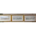 THREE FRAMED AND MOUNTED VIEWS OF SIDMOUTH PRINTS