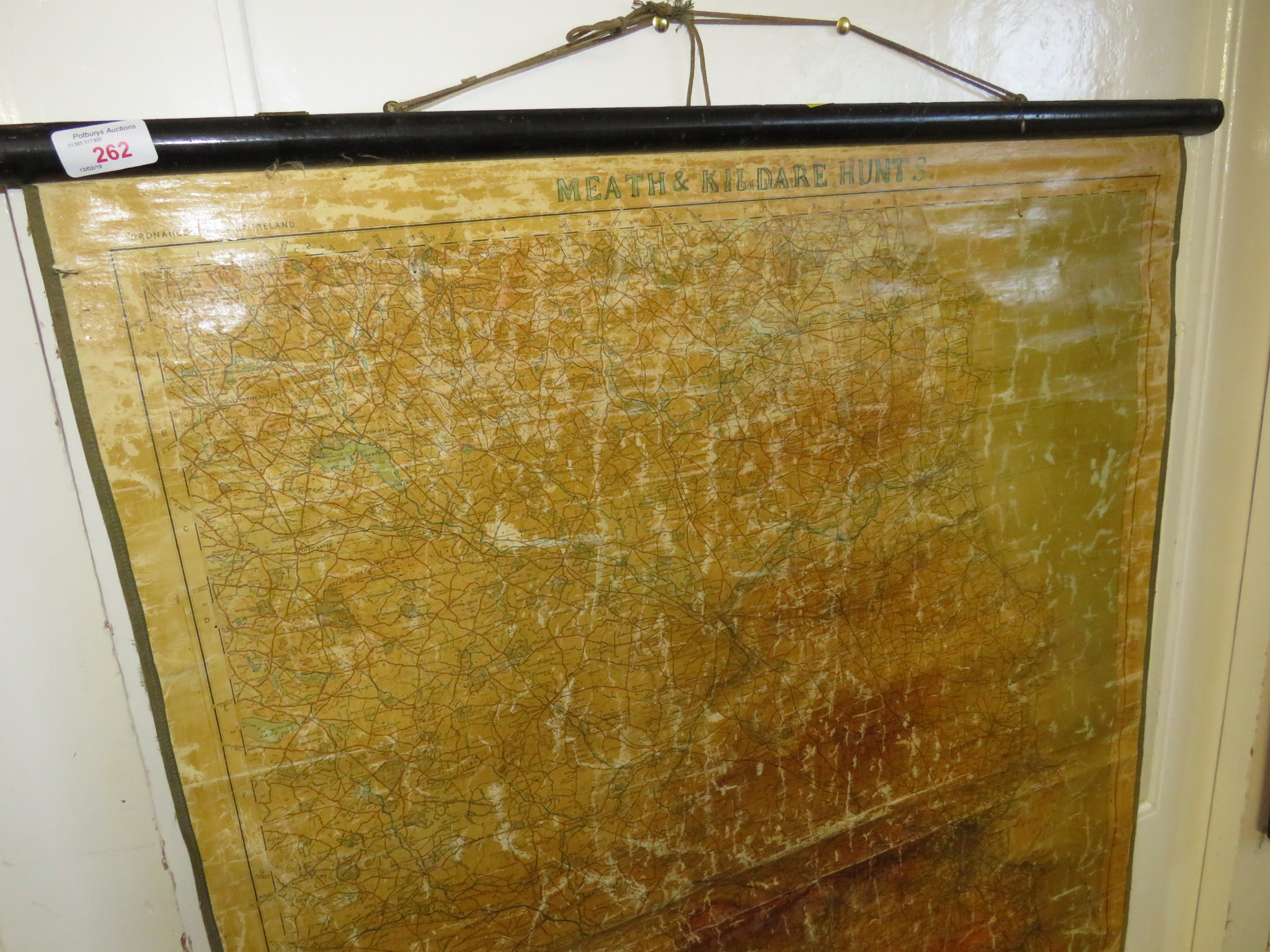 EARLY 20TH CENTURY CANVAS MOUNTED OS MAP OF 'DROGHEDA' REGION OF IRELAND, SHEET 13, WITH 'MEATH - Image 2 of 2